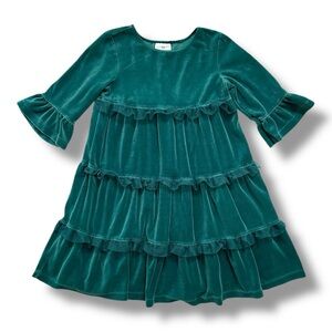 Hanna Andersson | Love 2 Twirl Tiered Velour Dress (6-7 yrs) 🌲